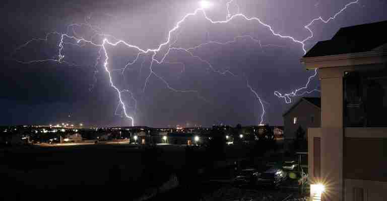 storm, thunder, rays